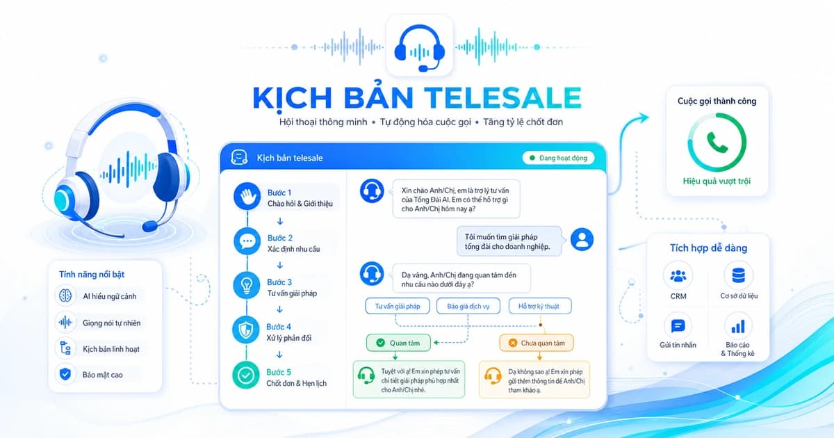 Kịch bản telesales: Mẫu chuẩn + cách viết