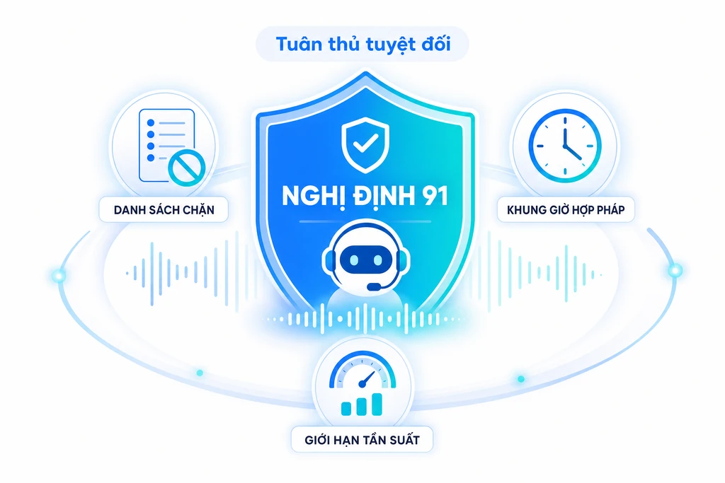 Callbot AI tuân thủ Nghị định 91: lọc danh sách chặn DNC, gọi trong khung giờ