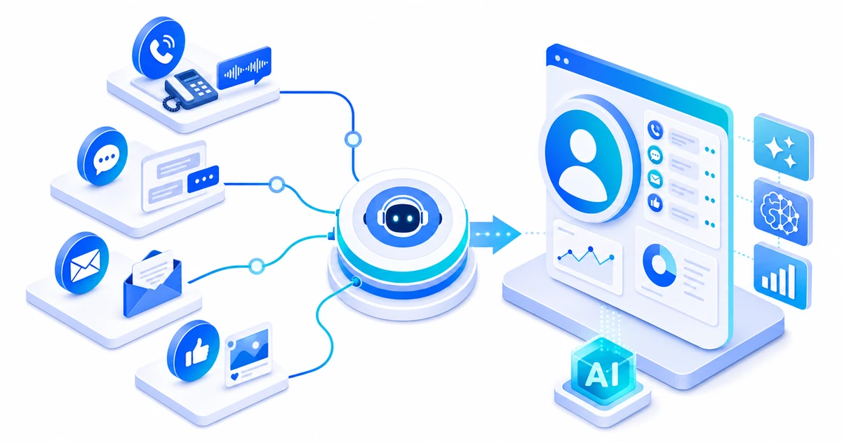 Sơ đồ chiến lược omnichannel kết nối tổng đài, chat, email, mạng xã hội và Zalo vào một hệ thống dữ liệu duy nhất