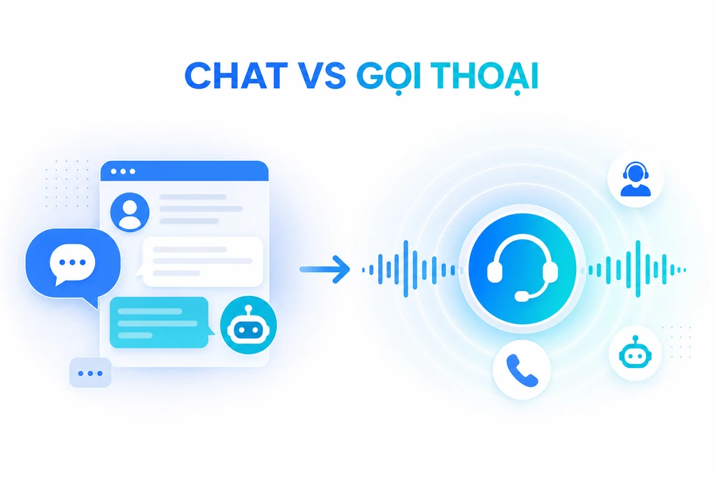 Chatbot text trả lời tin nhắn trên mạng xã hội còn callbot voice gọi điện