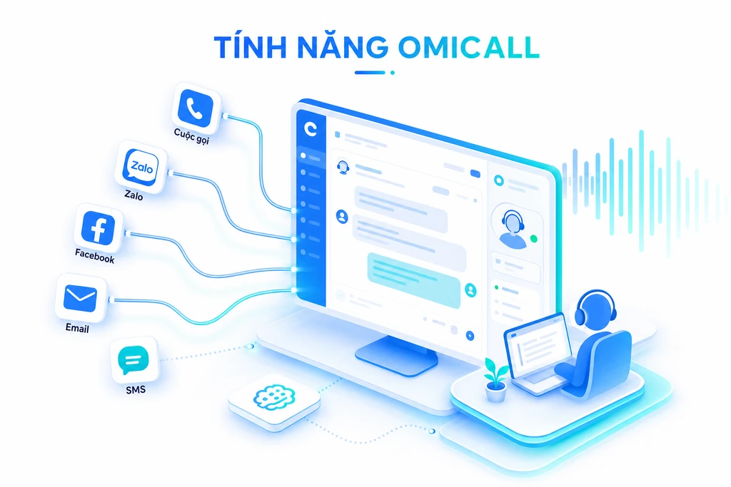 OmiCall hợp nhất cuộc gọi, Zalo, Facebook, email và SMS vào một giao diện