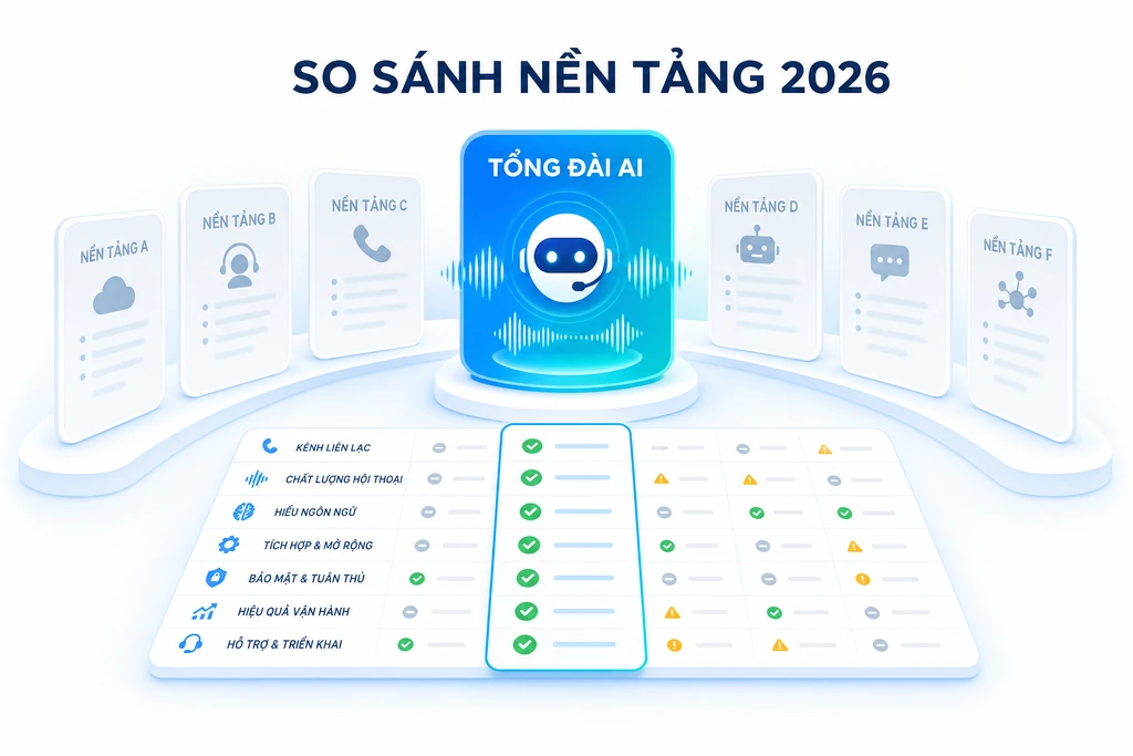 Bức tranh so sánh các nền tảng tổng đài ảo và AI tại Việt Nam năm 2026 với