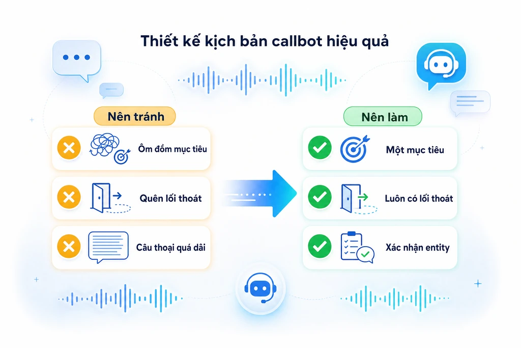 Sơ đồ đối chiếu sai lầm hay gặp và thực hành tốt khi thiết kế kịch bản