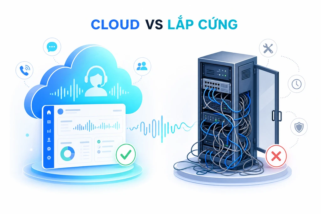 Tổng đài IP đám mây so với tổng đài lắp đặt phần cứng truyền thống
